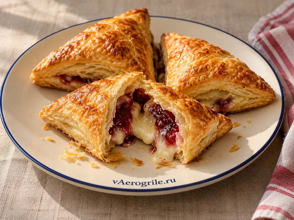 Слойки с бри и джемом