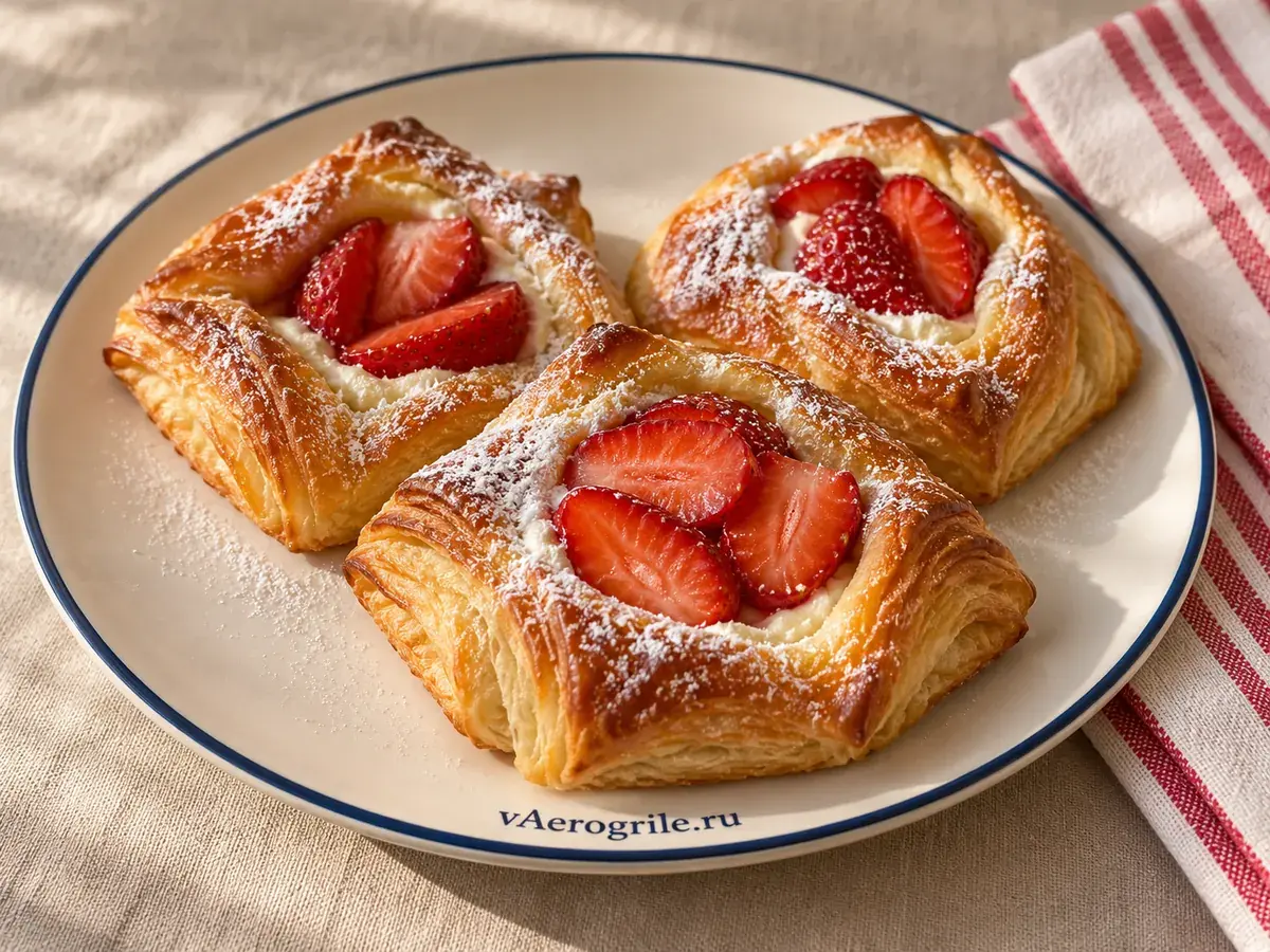 Датские булочки с клубникой
