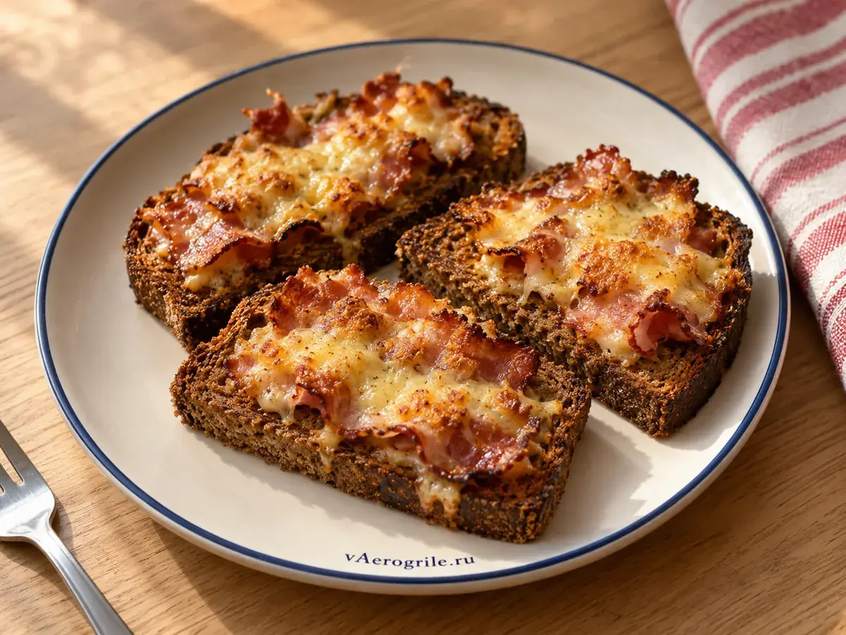 Гренки с беконом