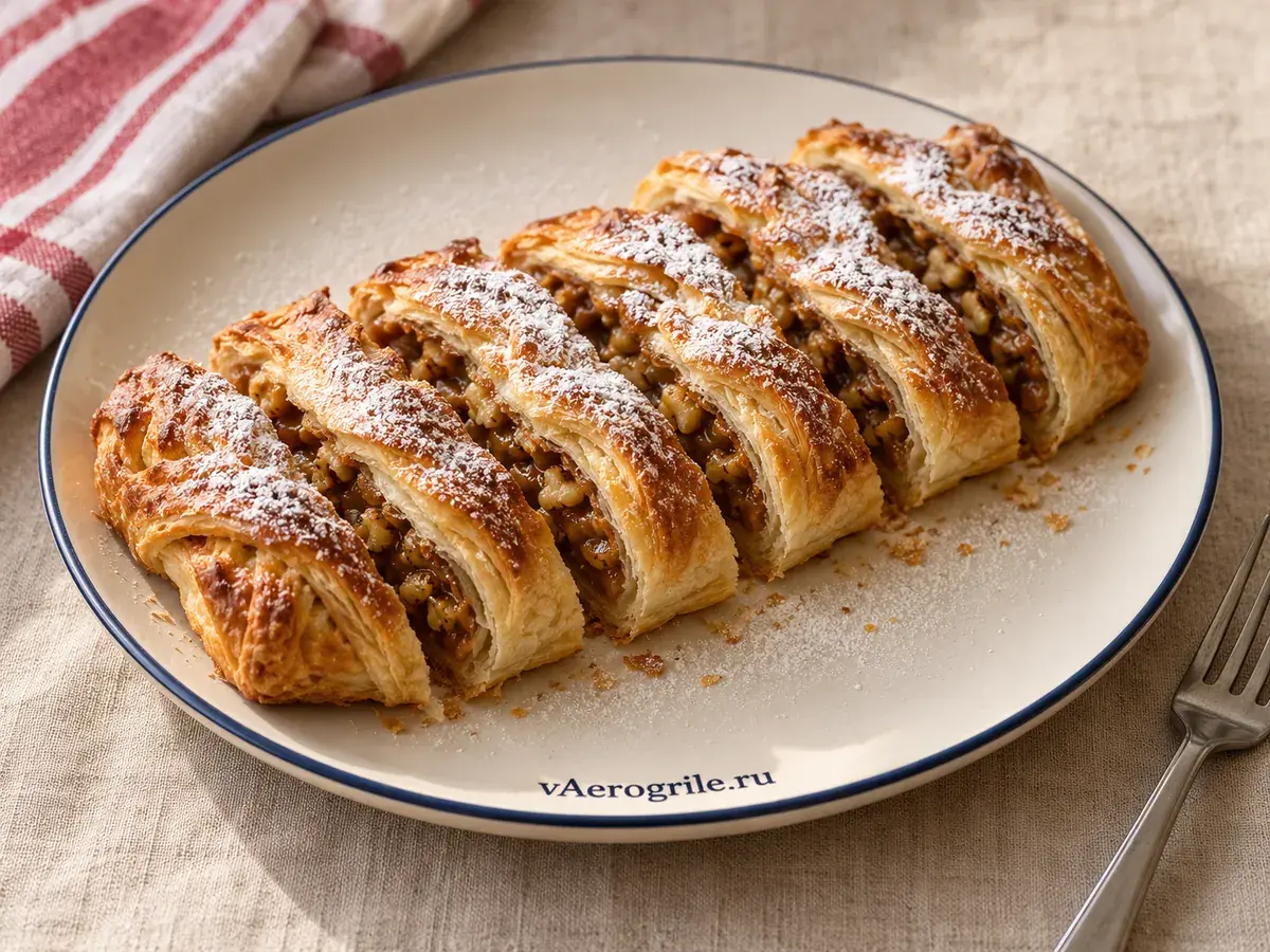 Карамельная плетёнка с орехами