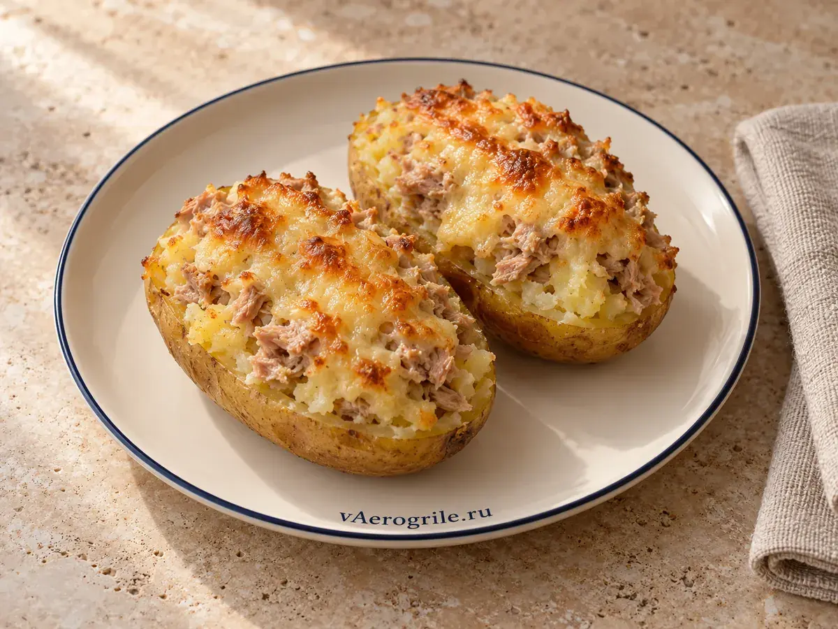 Картофель с сыром и тунцом