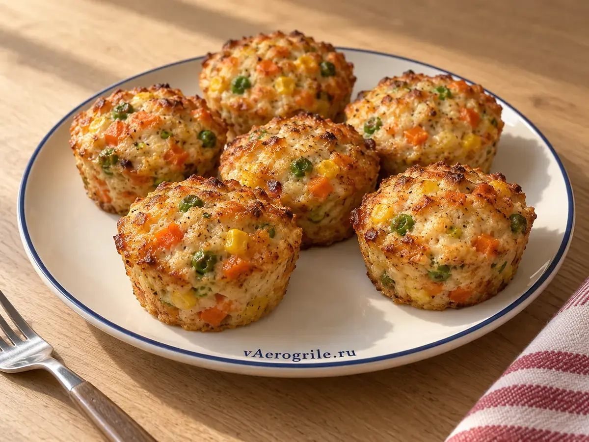 Куриные кексы с овощами