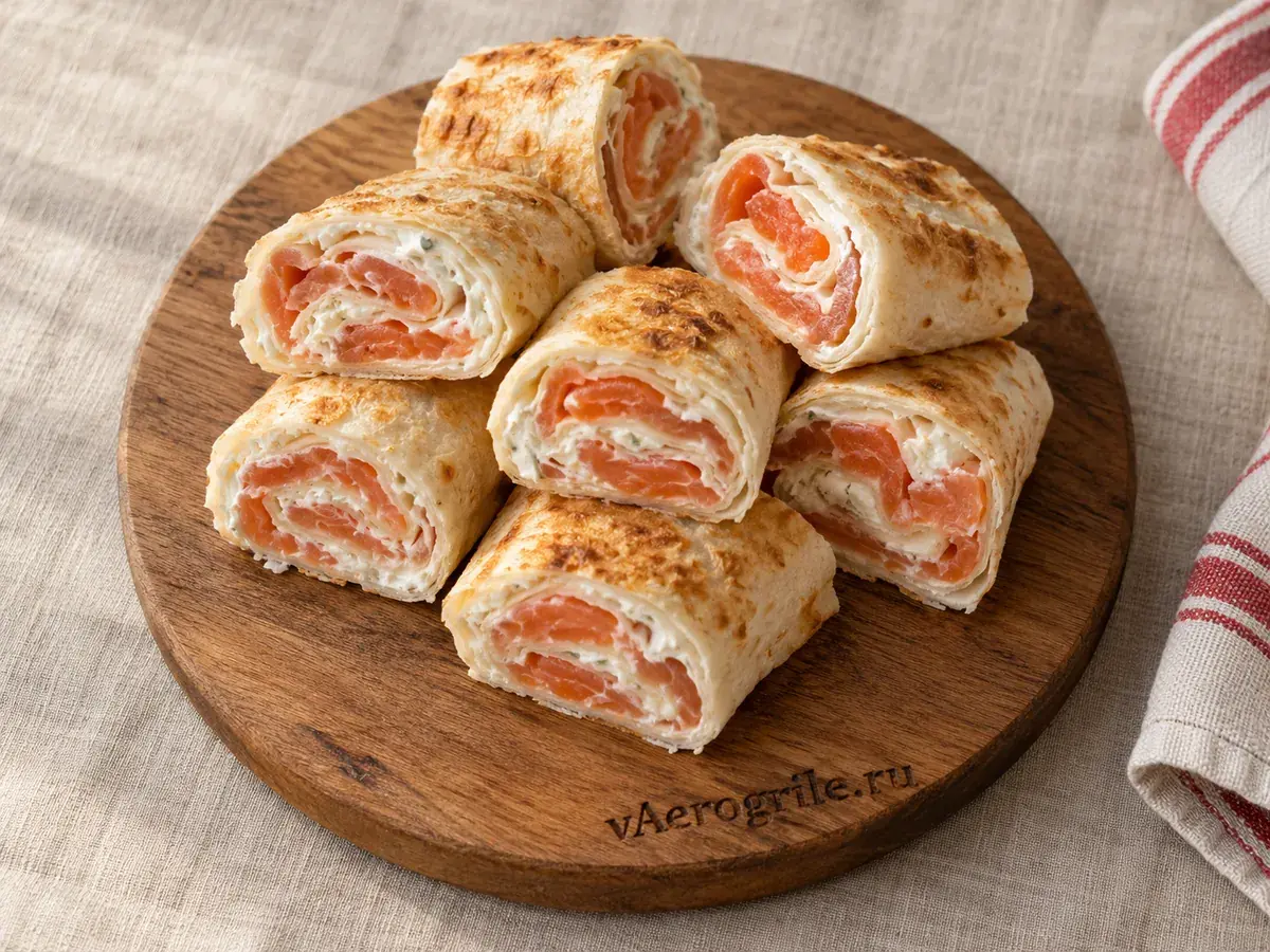 Лаваш с начинкой из красной рыбы и сыра