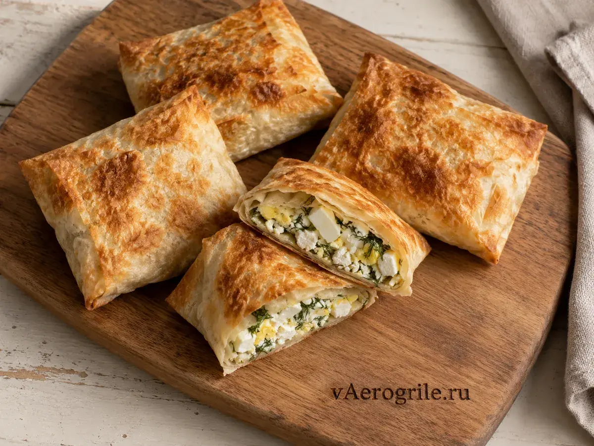 Лаваш с сыром фета и зеленью