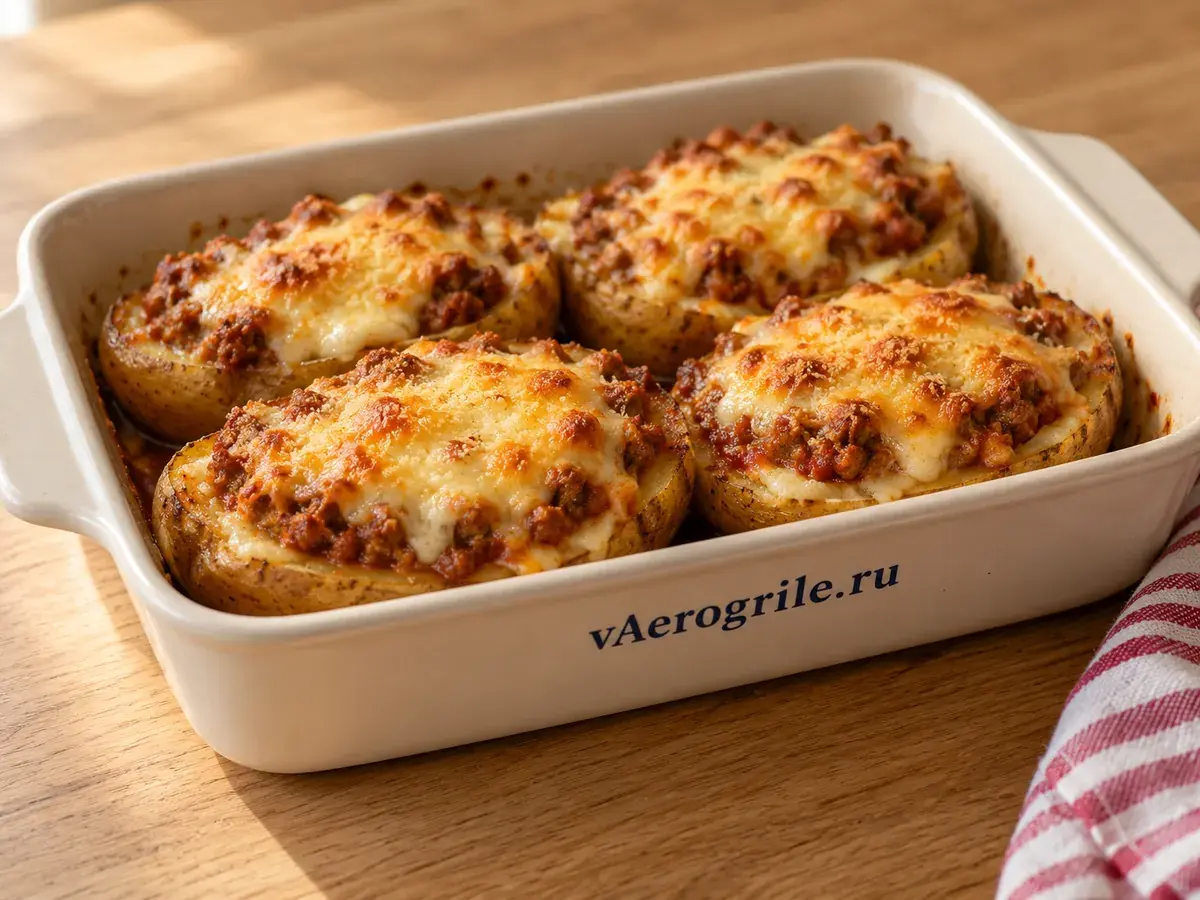Лазанья в картофельной лодочке