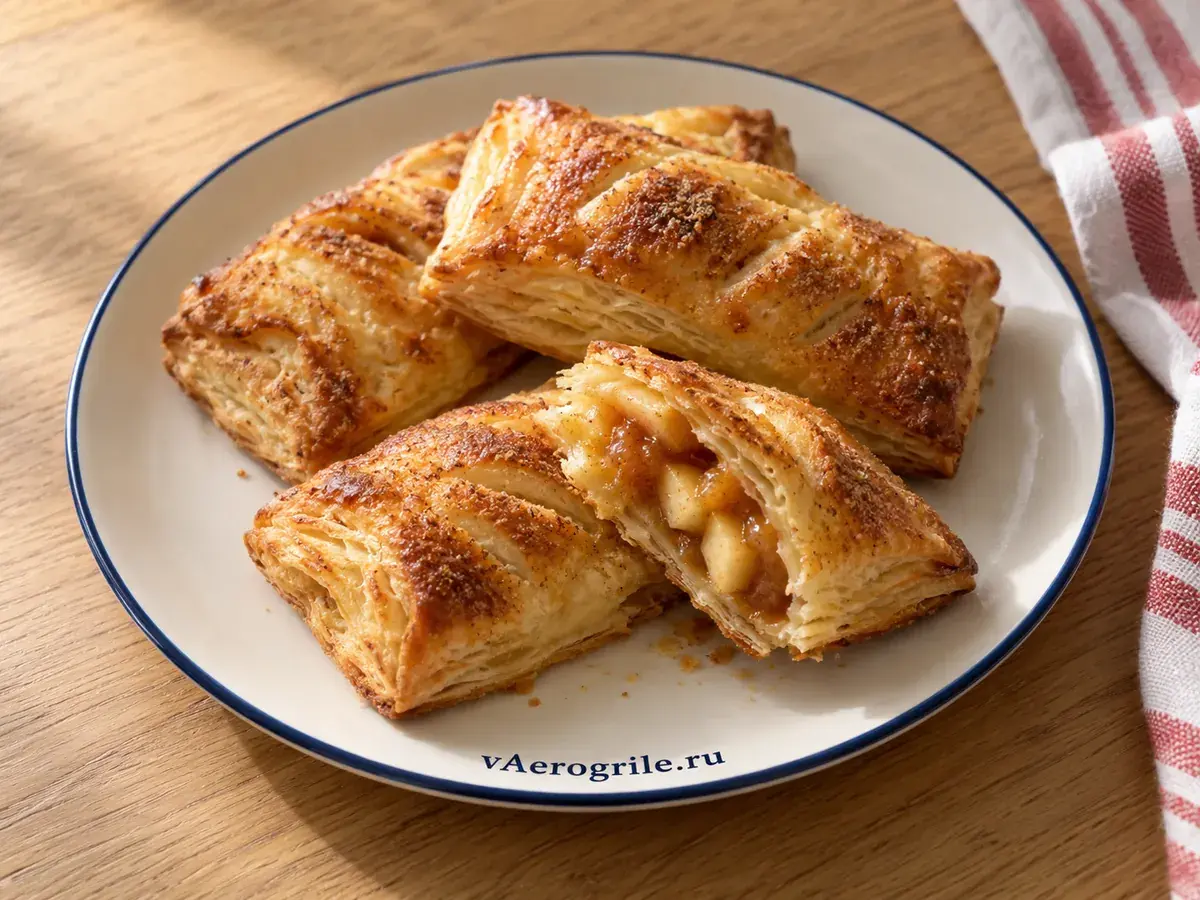 Слойки с яблоком, мёдом и корицей