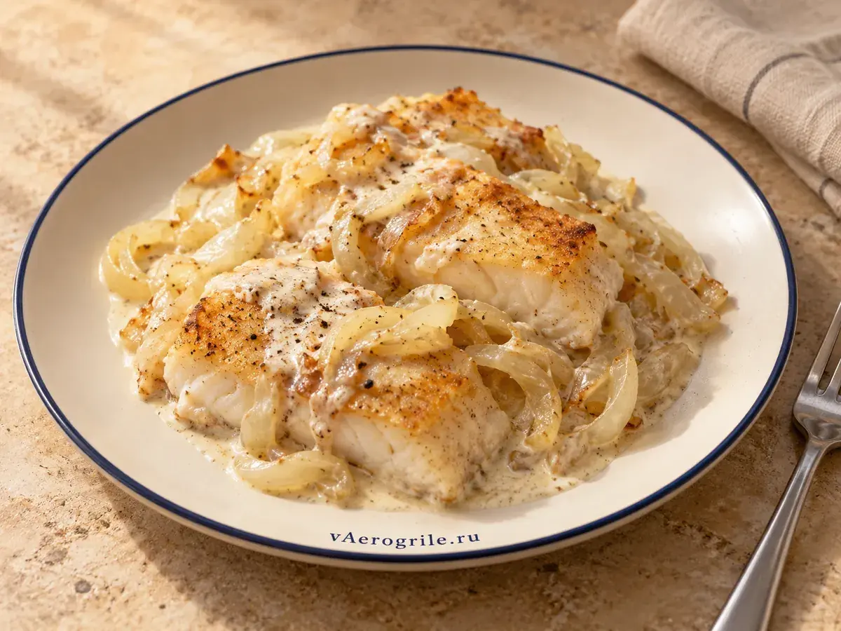 Минтай с луком