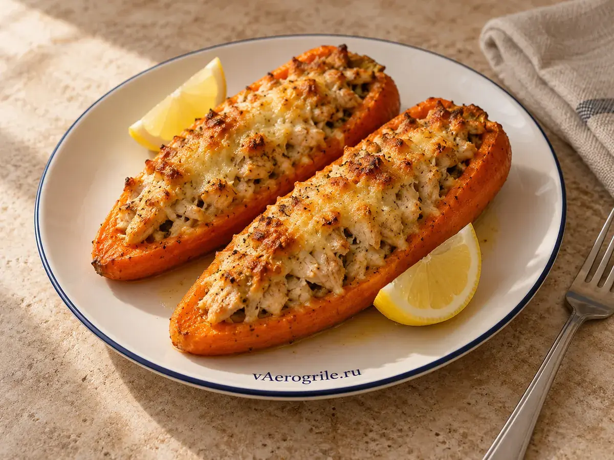 Фаршированная морковь с курицей