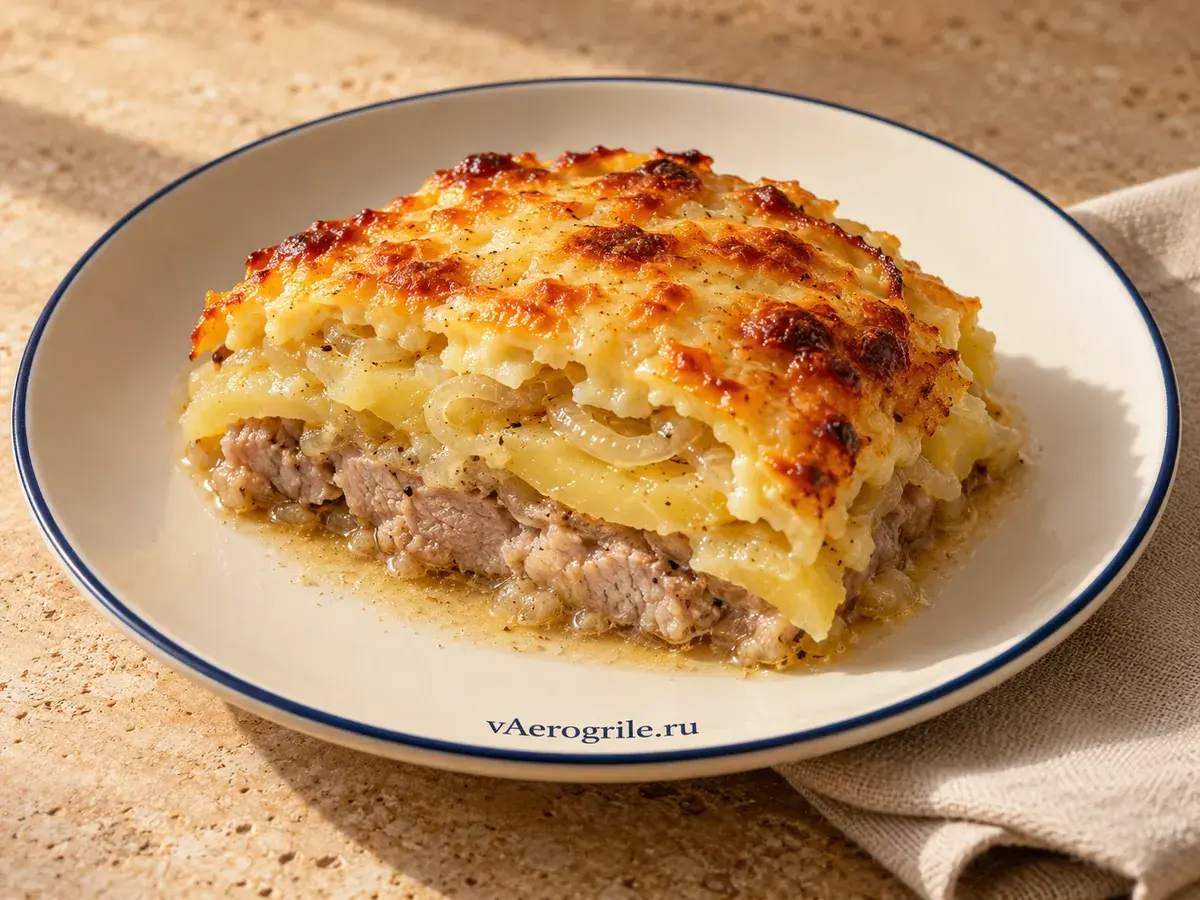 Мясо по-французски с картошкой