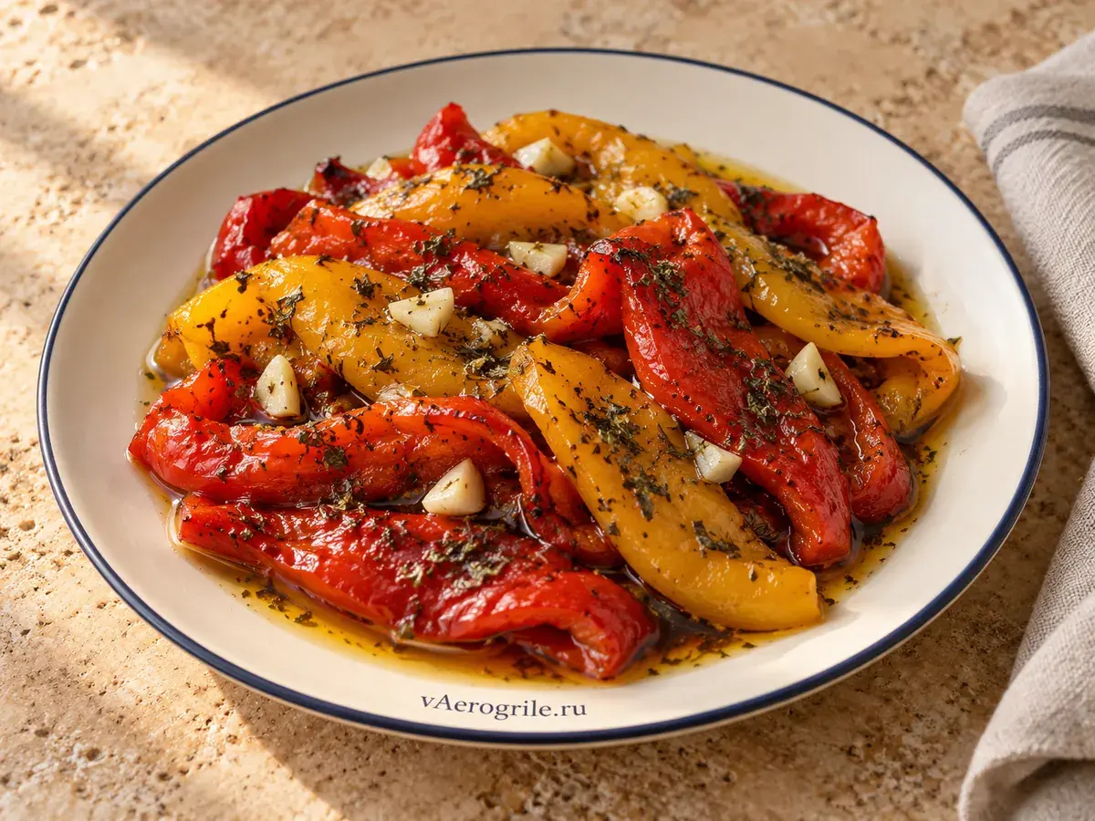 Печёные перцы: пикантная закуска с мёдом и чесноком