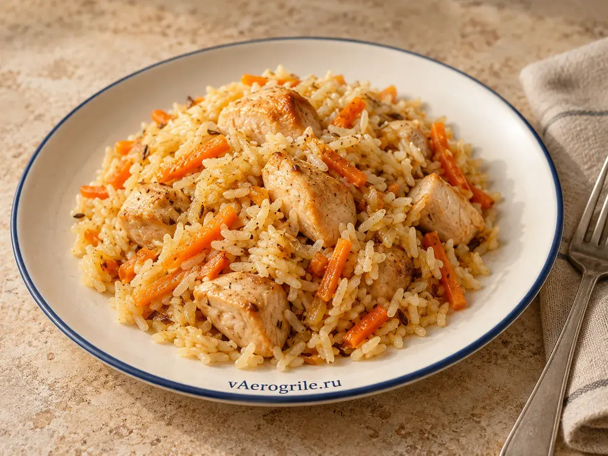Плов с курицей в форме