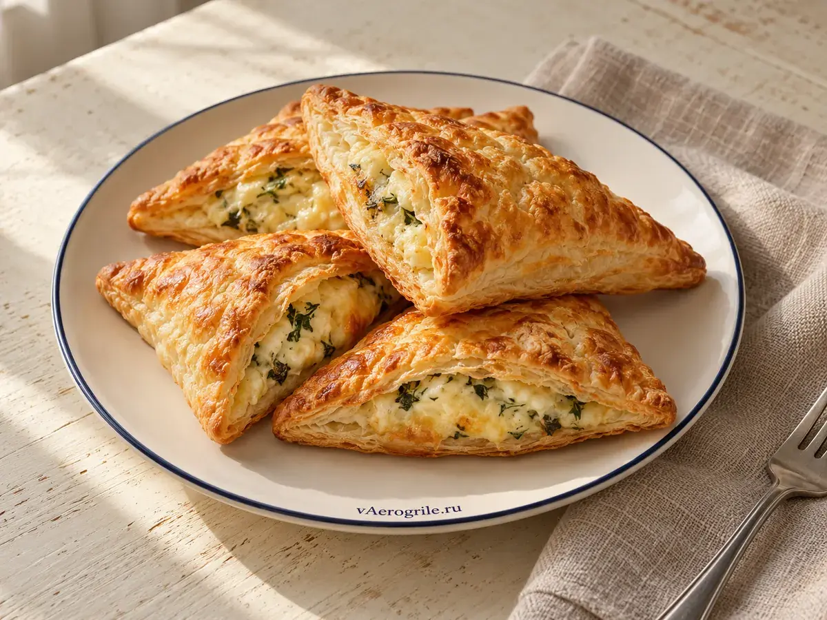 Слойки с сыром и зеленью