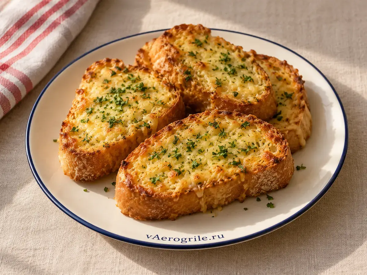 Гренки с чесноком и сыром