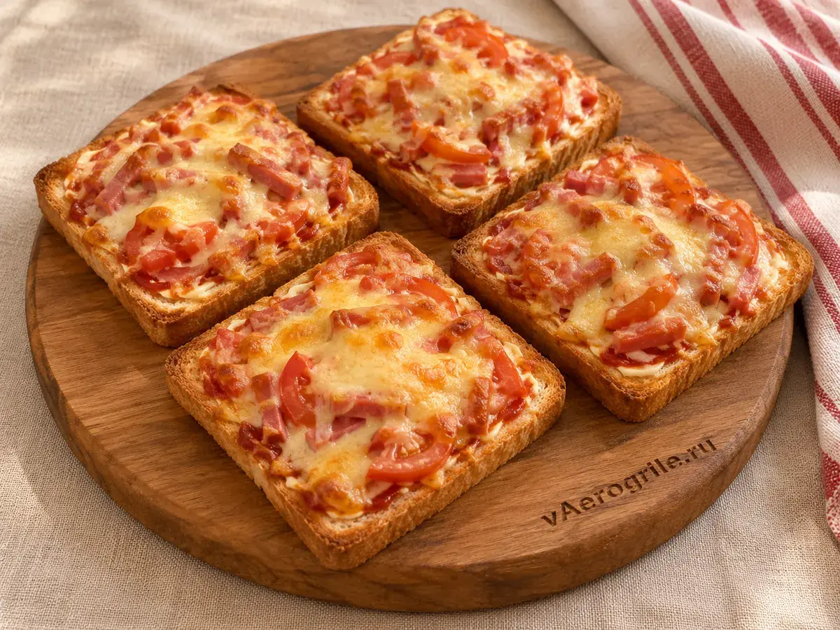 Утренняя пицца на хлебе