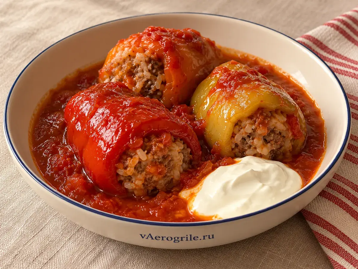 Замороженные перцы с мясом и рисом