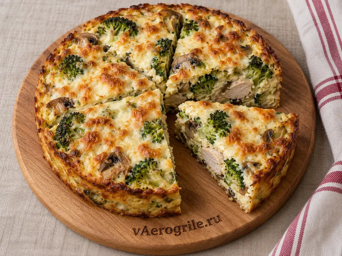 Запеканка из брокколи и курицы